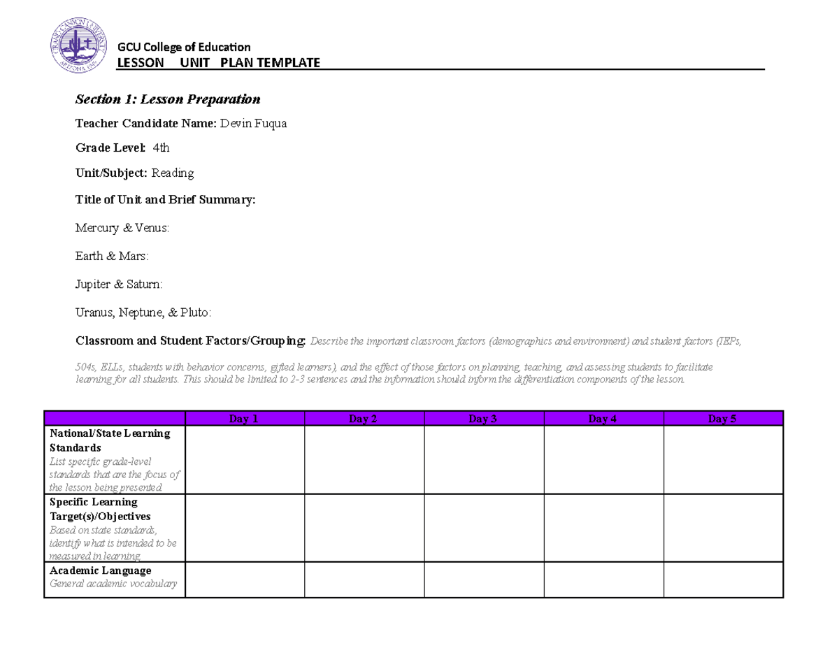 unit-plan-template-5-day-section-1-lesson-preparation-teacher