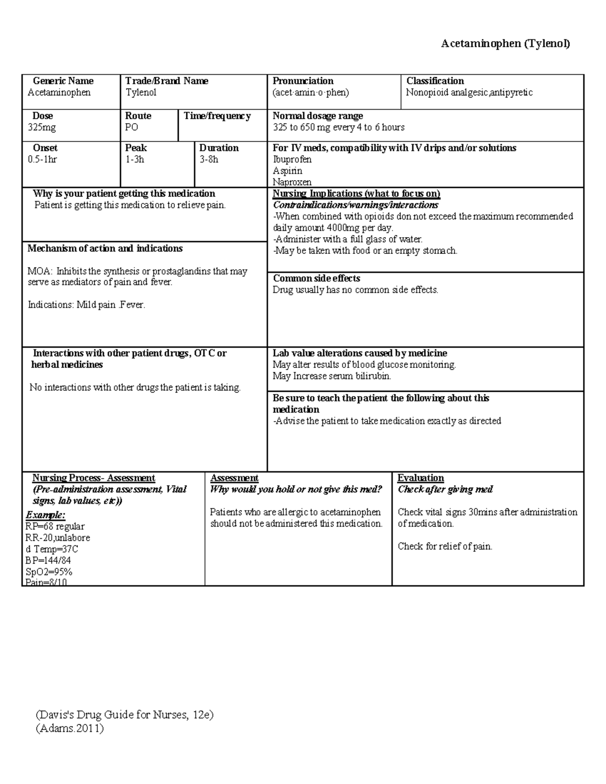 acetaminophen-drug-card-acetaminophen-tylenol-davis-s-drug-guide