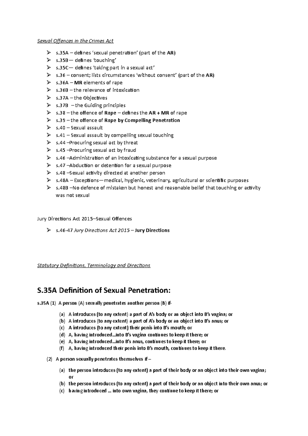 Sexual Offences Statutory Definitions, Terminology And Guidance ...