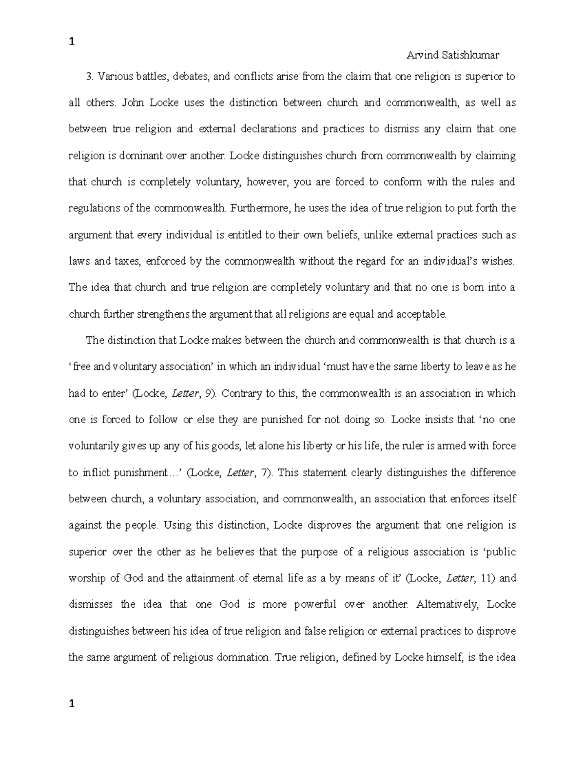 john locke essay