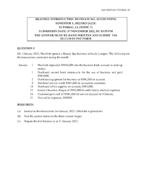 INTRO TO FINANCIAL ACCOUNTING - Structured Question: 1. The following ...