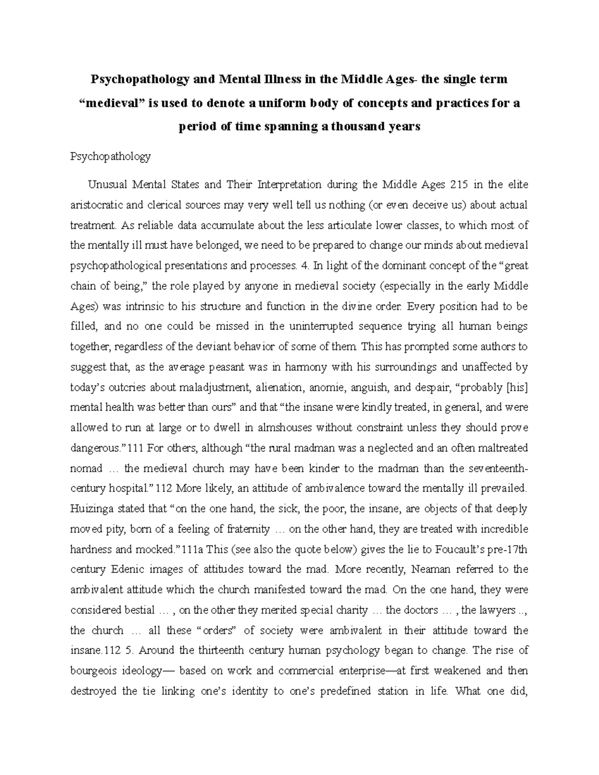 Psychopathology and Mental Illness in the Middle Ages - As reliable ...