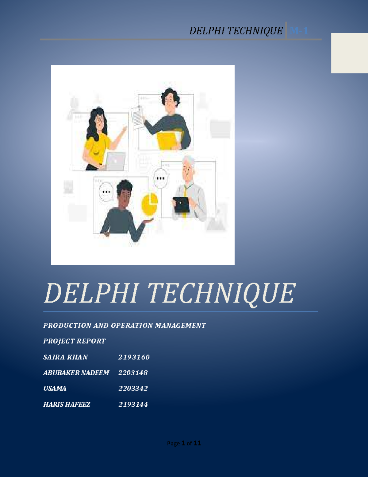Delphi Technique - DELPHI TECHNIQUE ####### PRODUCTION AND OPERATION ...