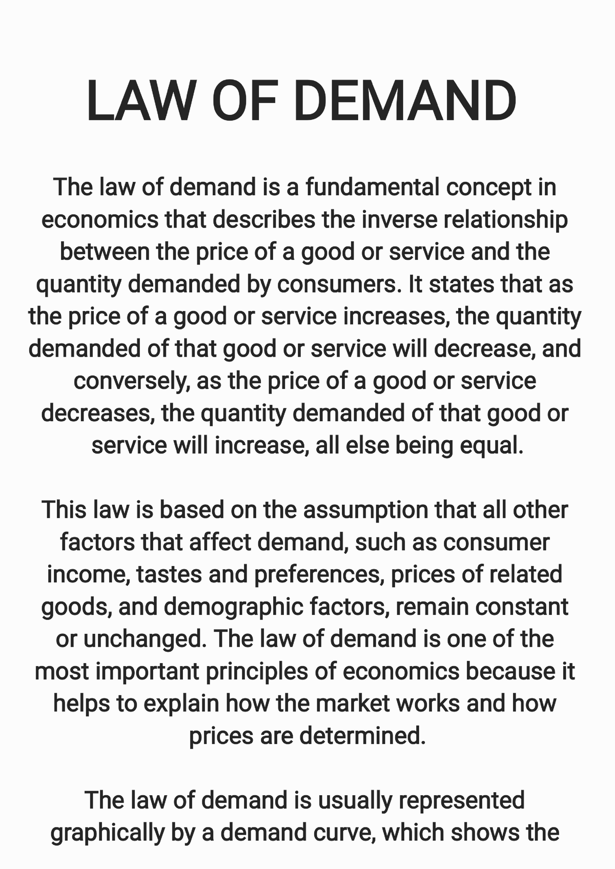 law of demand assignment pdf download