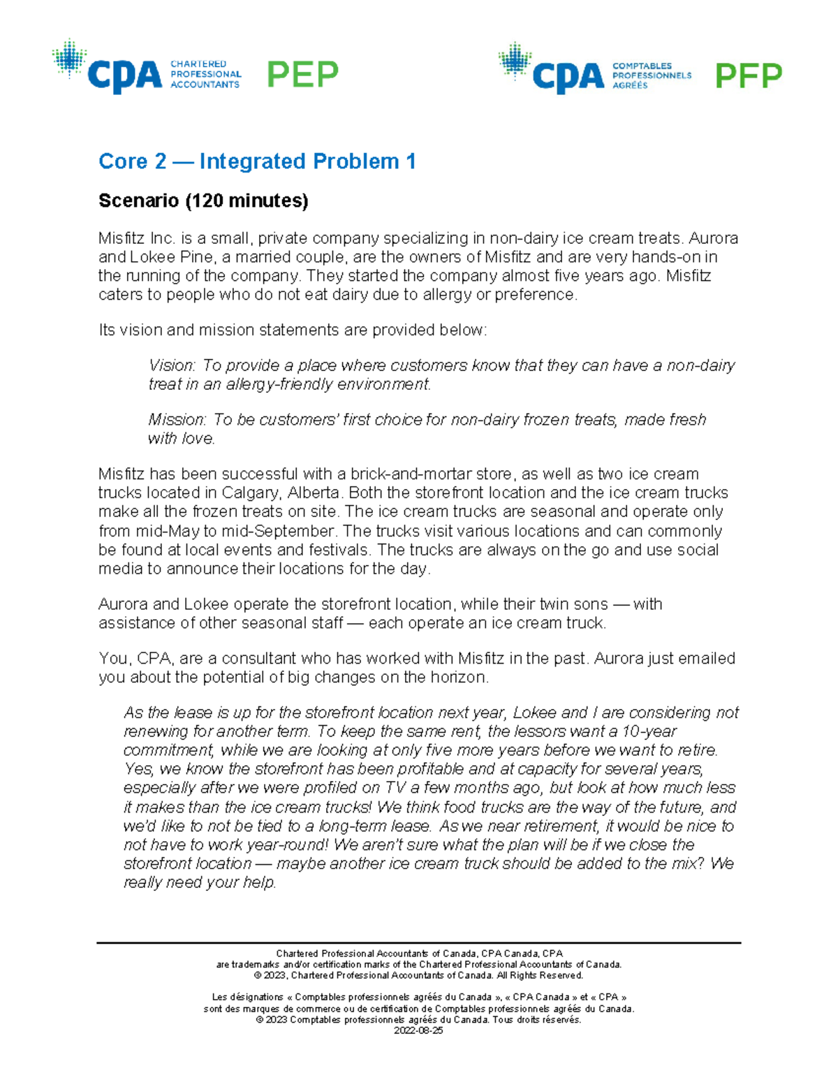 IP01 - Integrated Problem - Chartered Professional Accountants Of ...