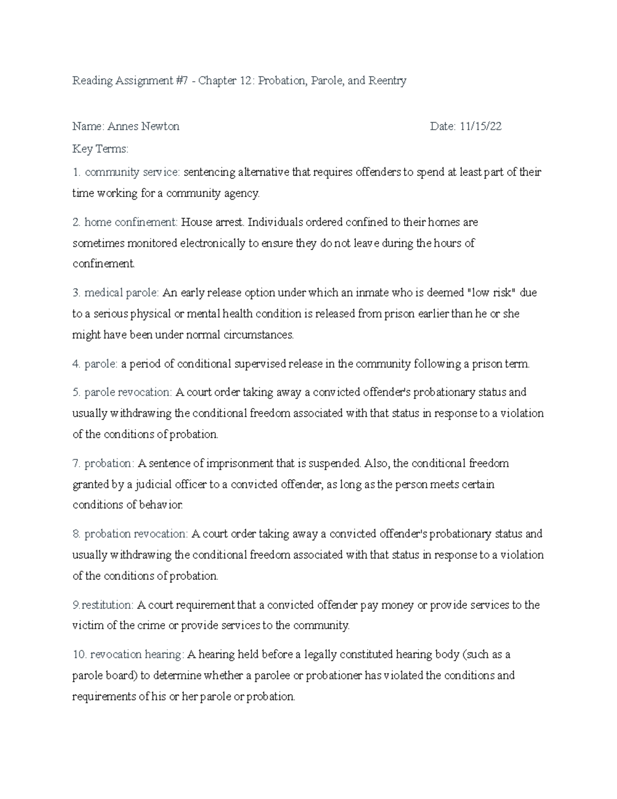 Chapter 12 Reading Assignment Overview Cj System Reading Assignment