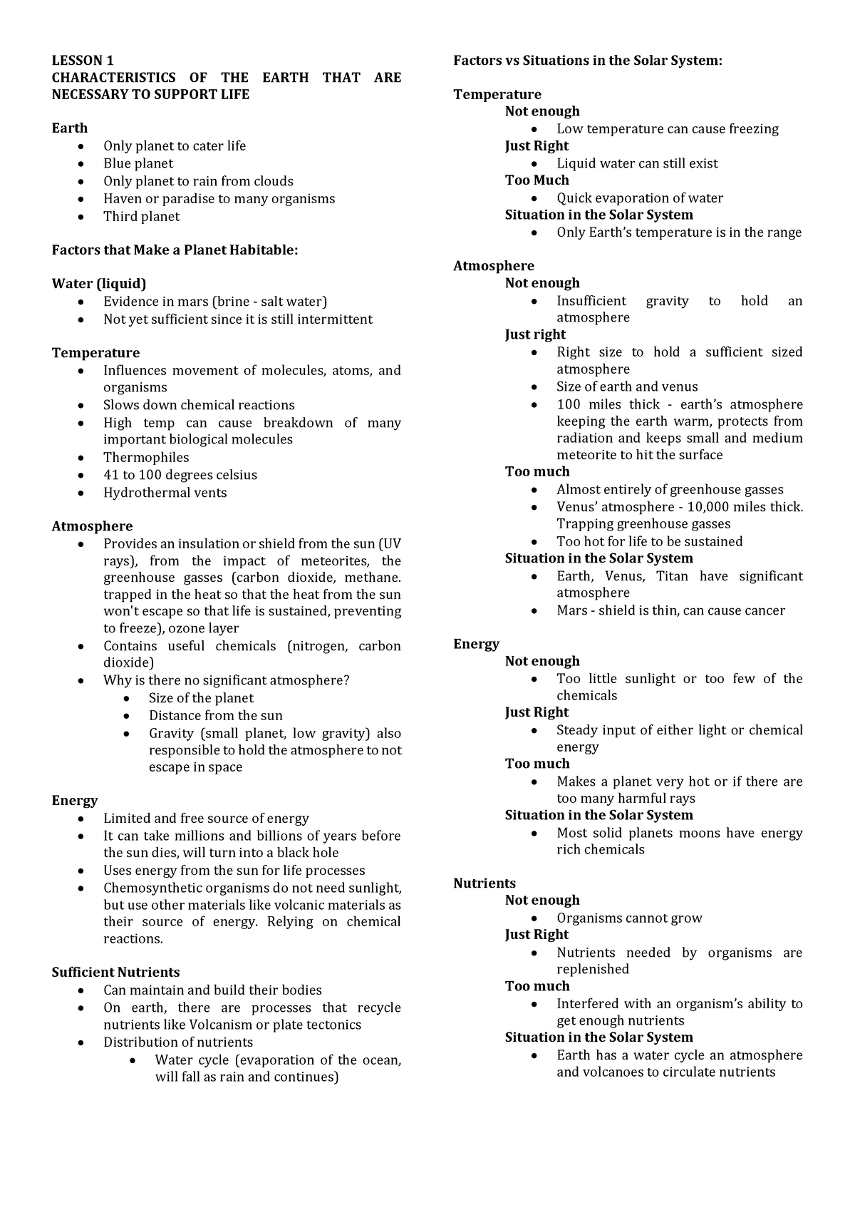 Earthscience Reviewer - LESSON 1 CHARACTERISTICS OF THE EARTH THAT ARE ...