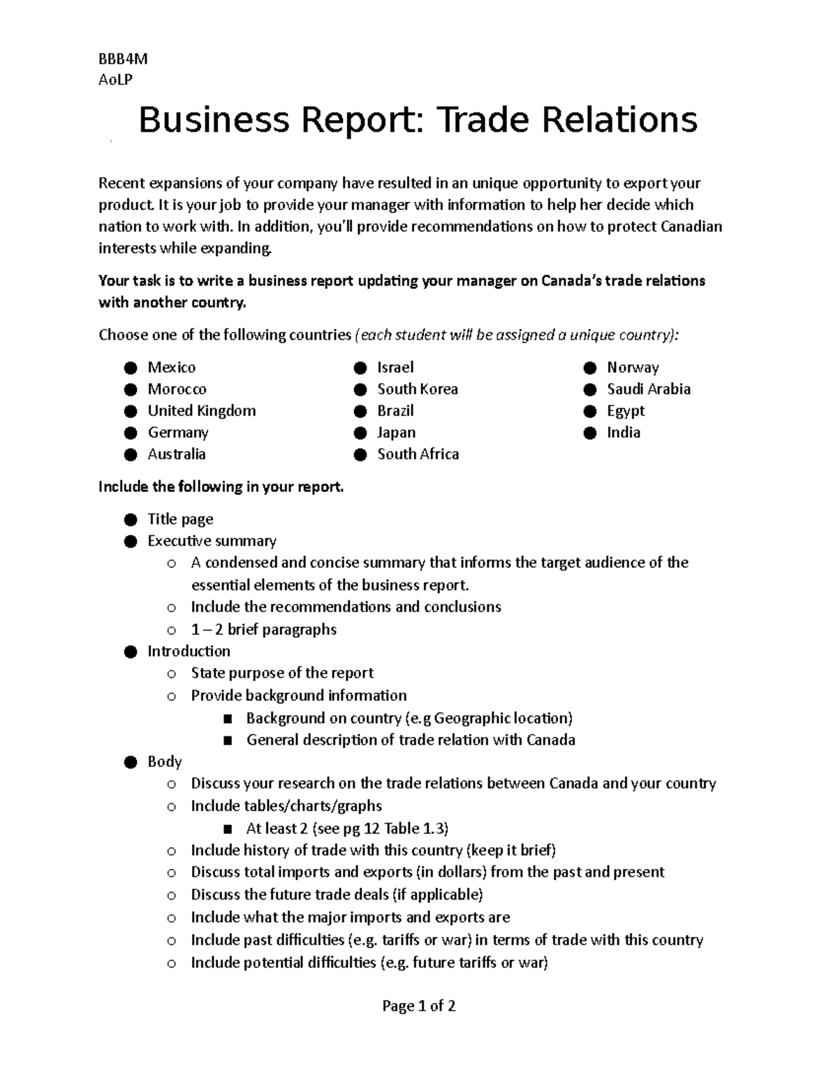 1.2.1 Ao LP Business Report - Copy - BBB4M AoLP Business Report: Trade ...