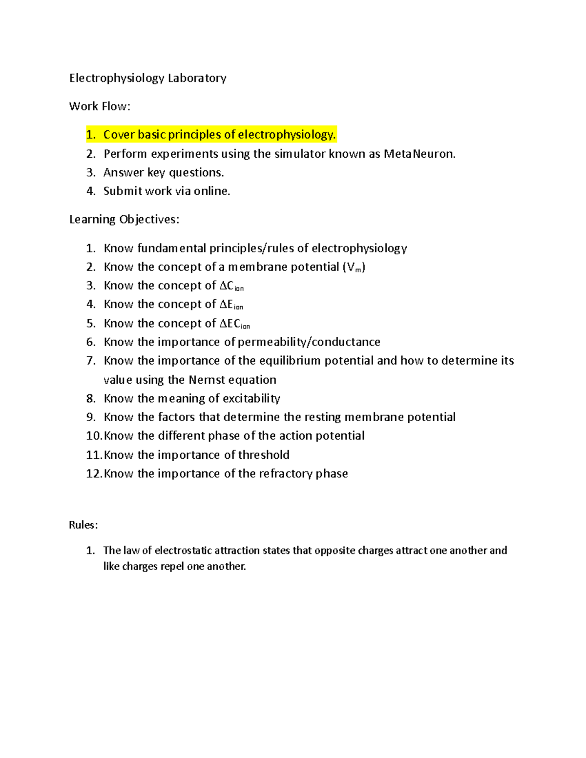 Electrophysiology homework assignment 03 01 23 - Electrophysiology ...