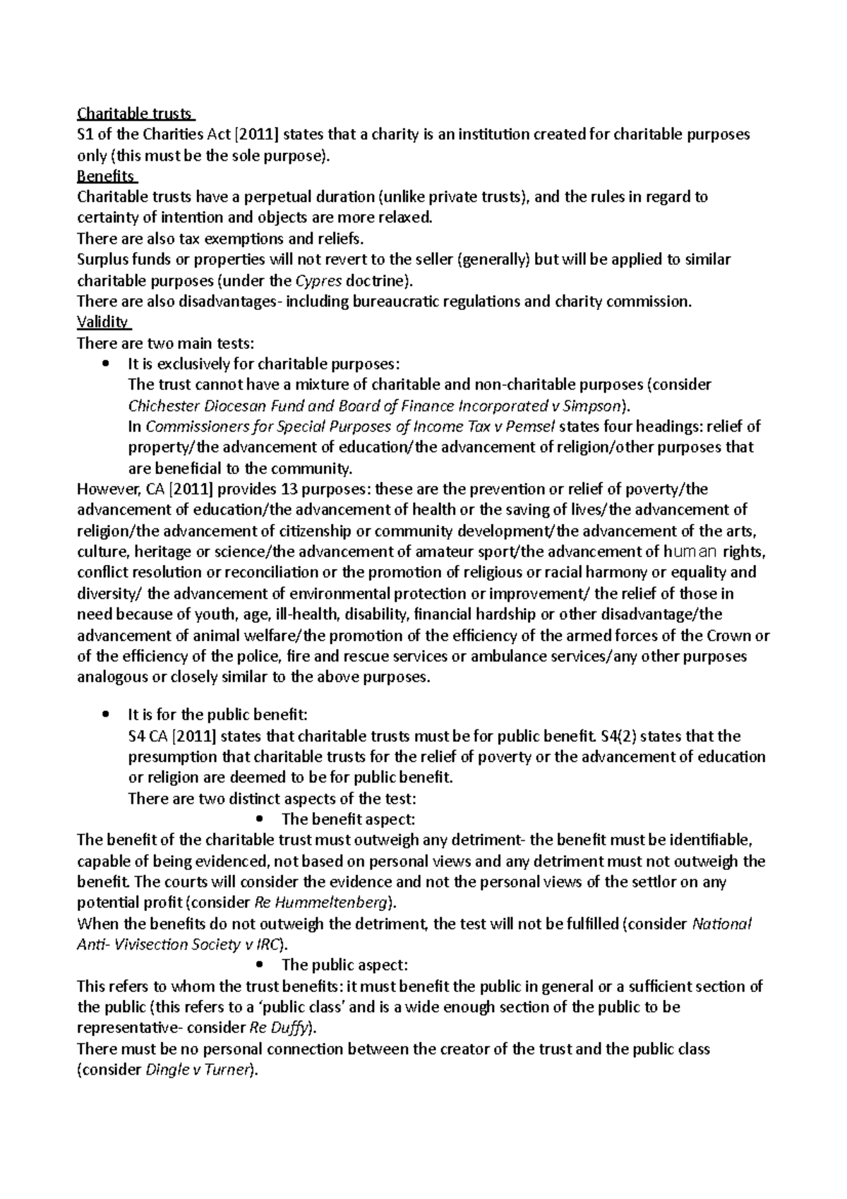 Charitable Trusts - Charitable Trusts S1 Of The Charities Act [2011 ...