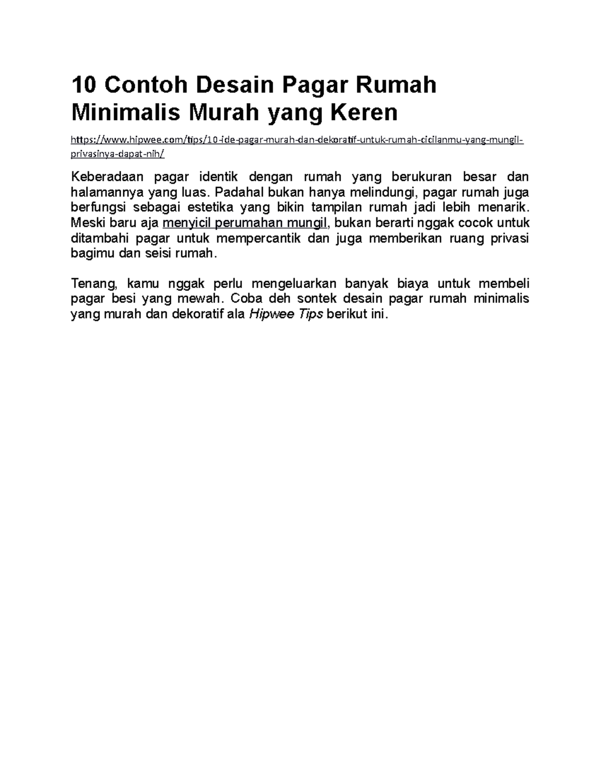 10 Contoh Desain Pagar Rumah Minimalis Murah yang Keren - 10 Contoh