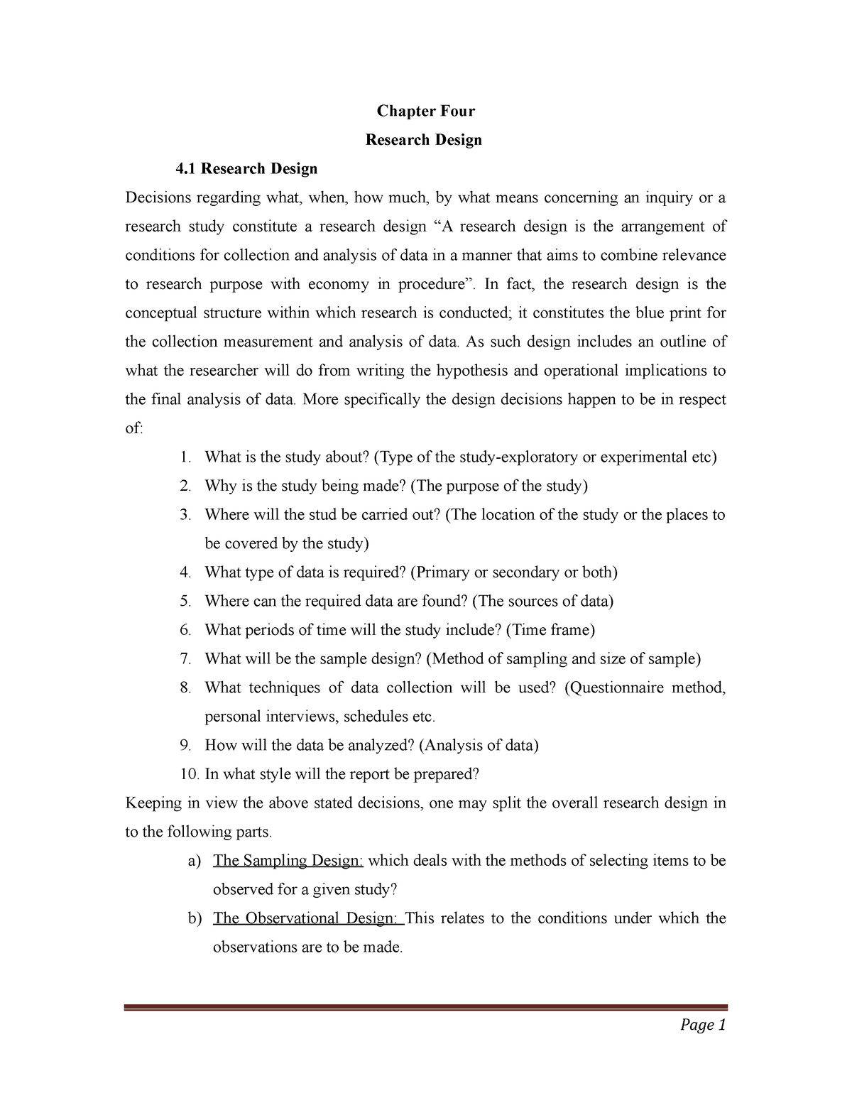 research design chapter 4