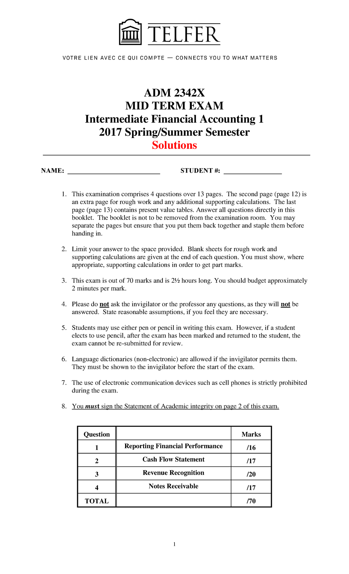 Midterm Exam 6 February 2018, Answers - ADM 2342X MID TERM EXAM ...