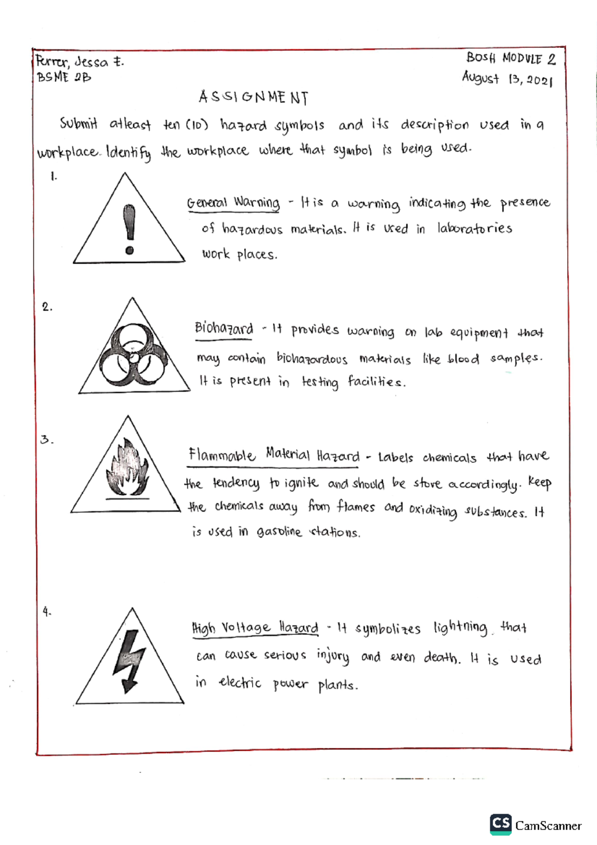 Basic Occupational Health and Safety Mechanical Engineering Studocu