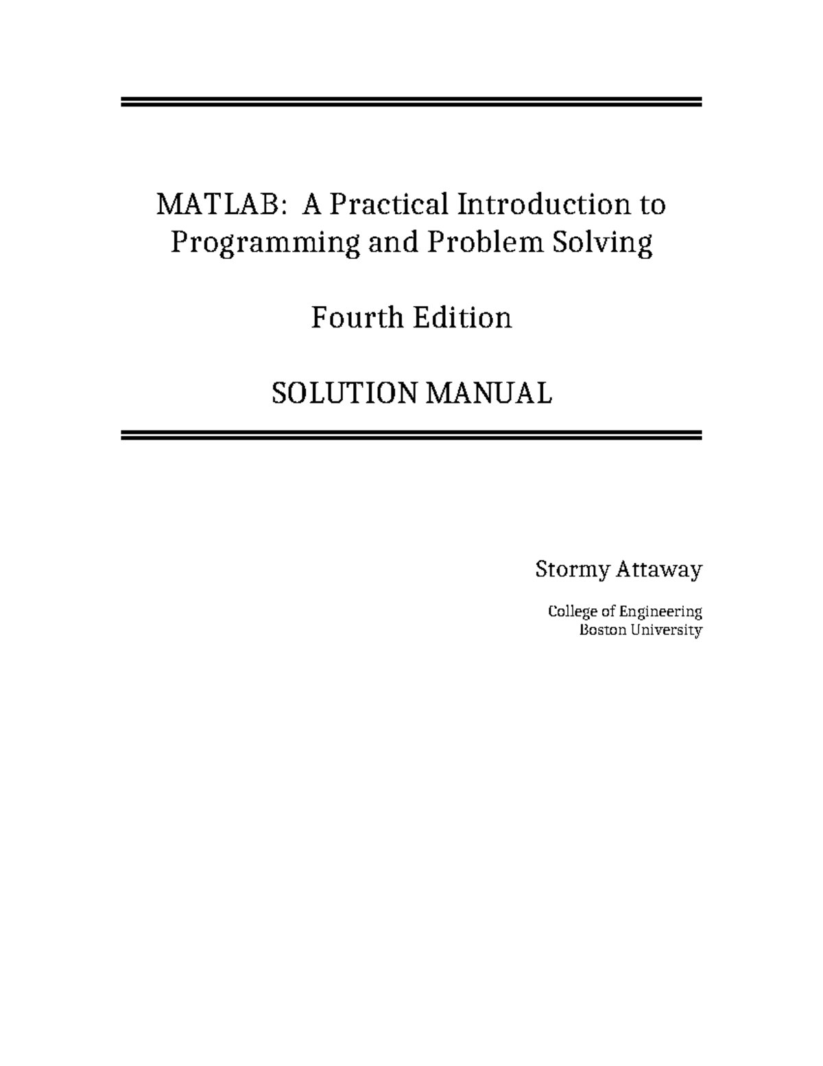 Solutions c3-5 - Antwoorden hoofdstuk 3, 4 en 5 - MATLAB: A Practical ...