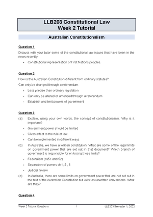 LLB203 Constitutional Law Policy Submission - LWB242 - QUT - Studocu