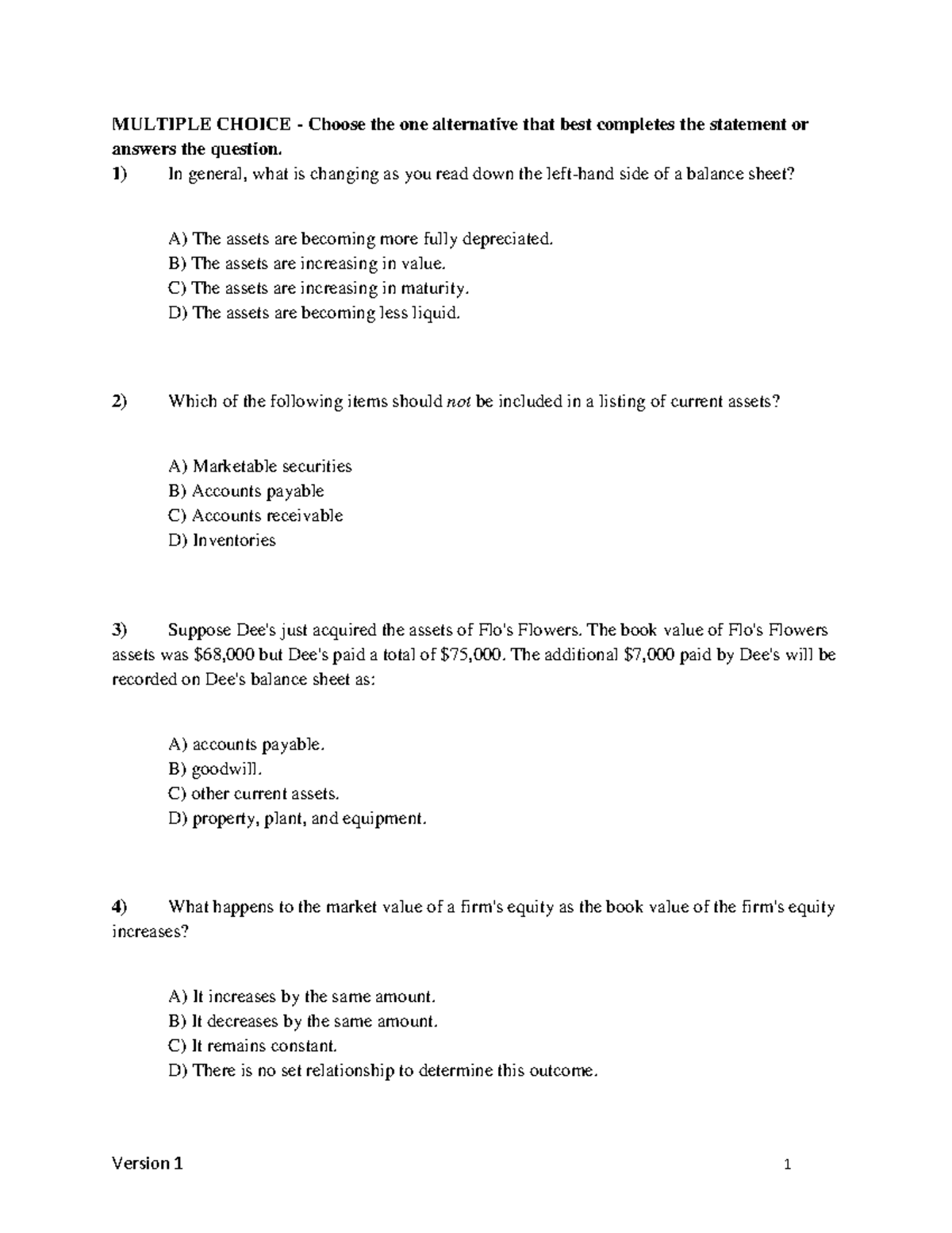 Midterm Sample - MULTIPLE CHOICE - Choose the one alternative that best ...