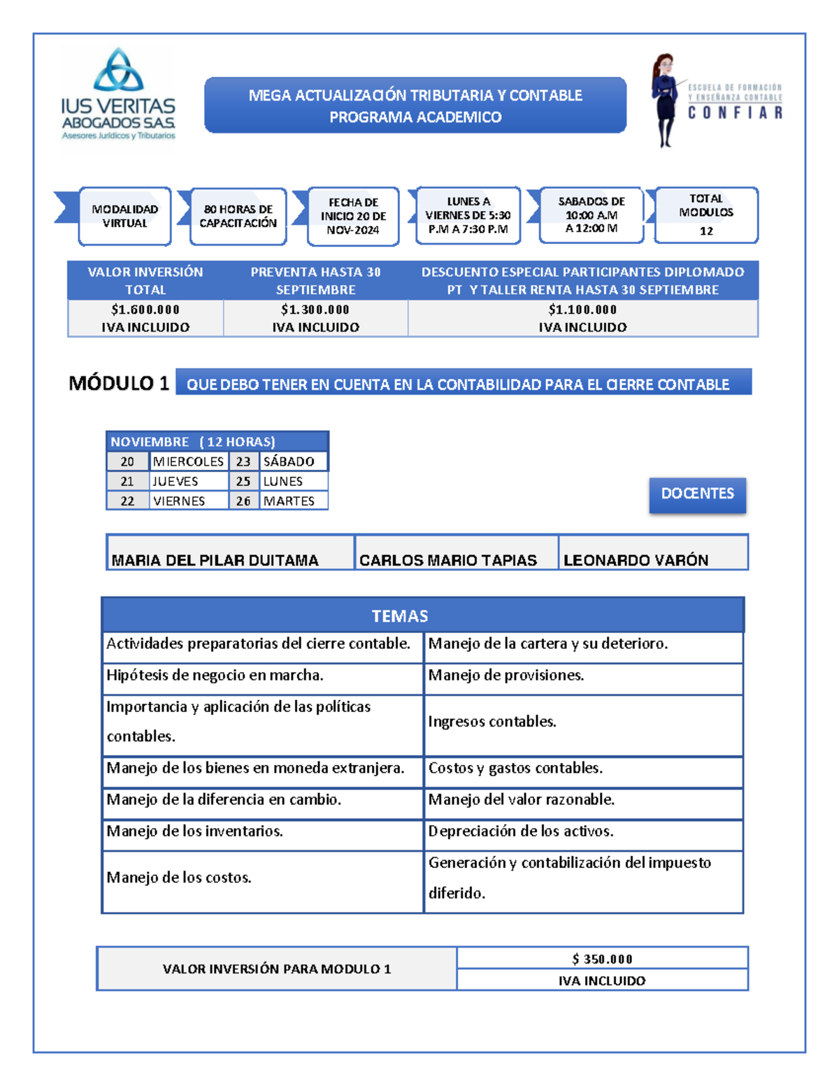 Programación MEGA Actualización Tributaria Y Contable - PROGRAMA ...
