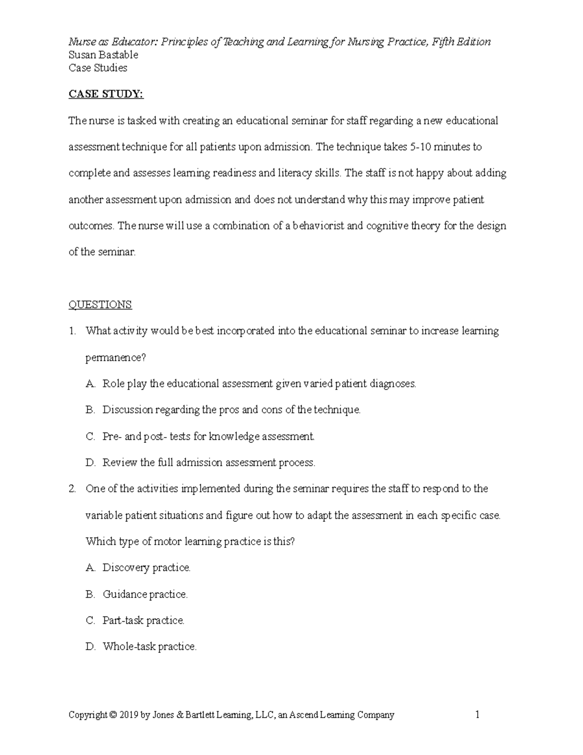 9781284127249 CASE CH03 Nurse as Educator Principles of Teaching and