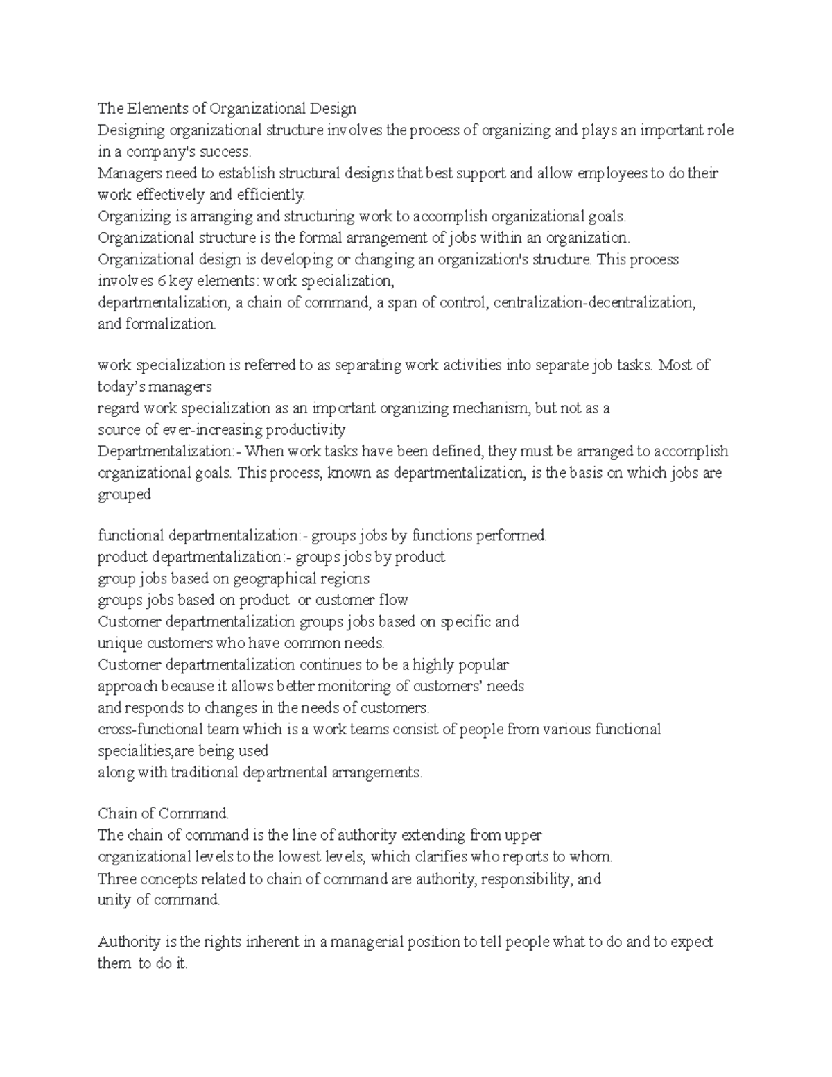 The Elements of Organizational Design - The Elements of Organizational ...