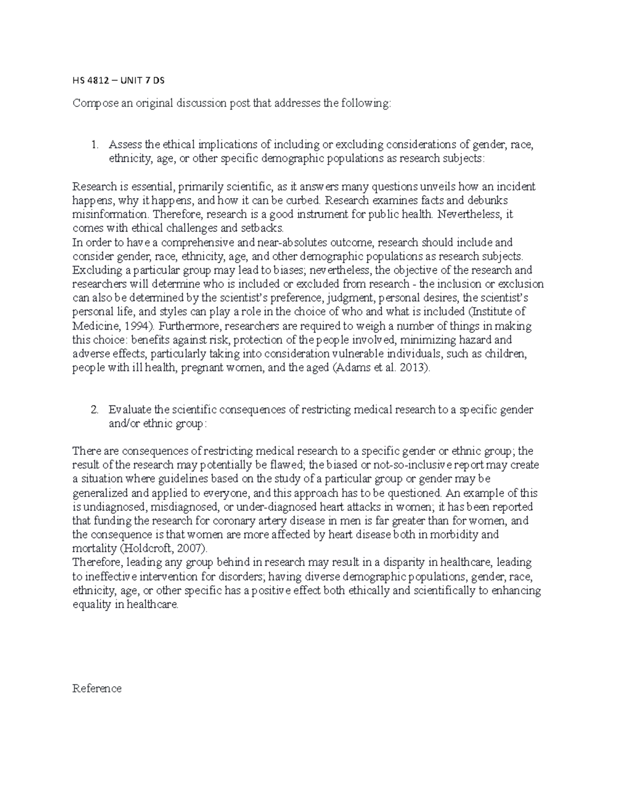 HS 4812 ds unit 7 - HS 4812 ds unit 7 - HS 4812 – UNIT 7 DS Compose an ...