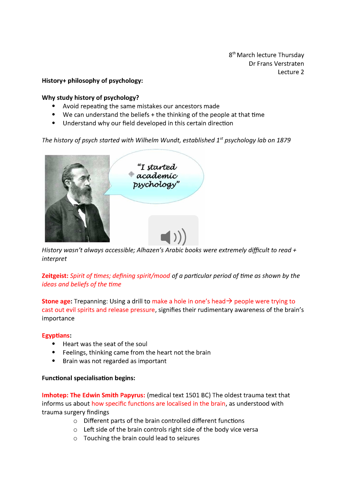 History Of Psychology Usyd Studocu