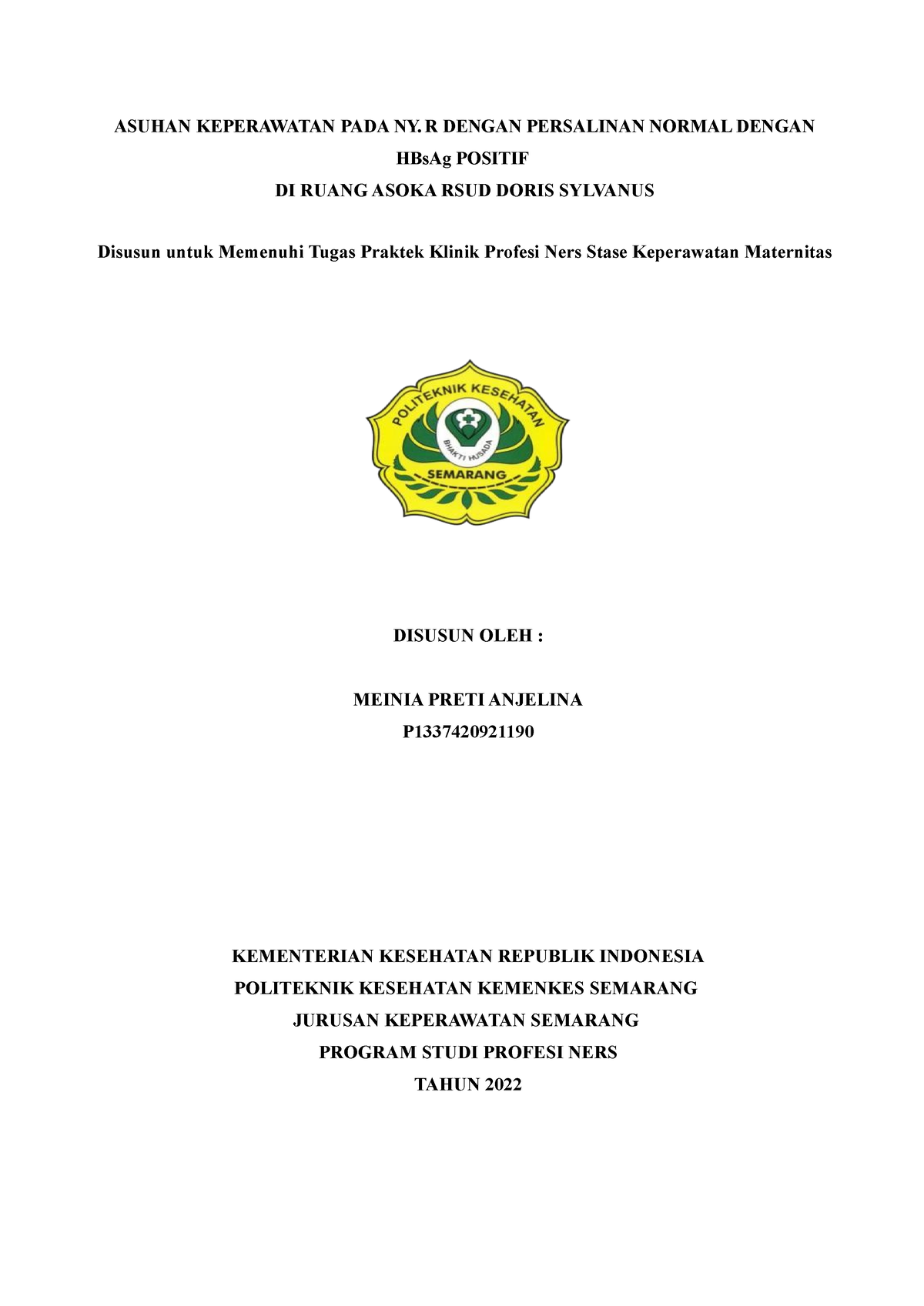 Askep Intranatal - Keperawatan - ASUHAN KEPERAWATAN PADA NY. R DENGAN ...