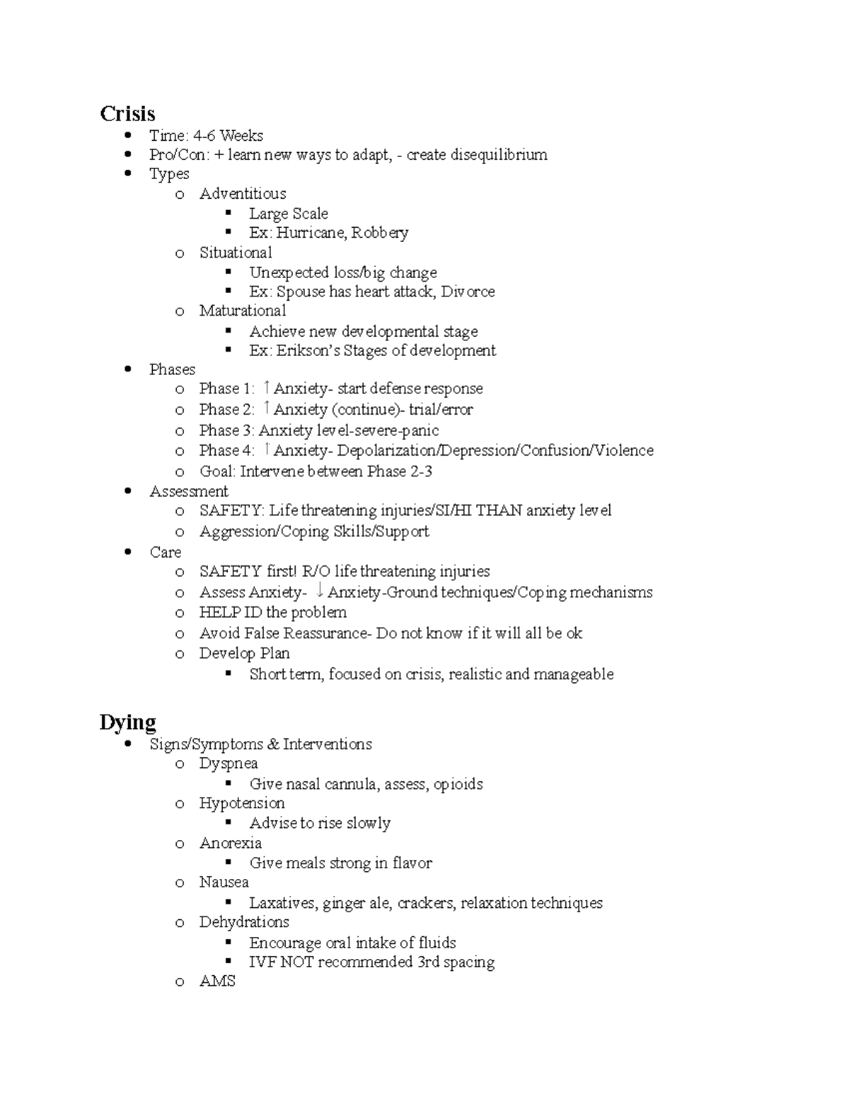 Class 4 Study Guide - Hmmmbmbmgjhjhhj - Crisis Time: 4-6 Weeks Pro Con 