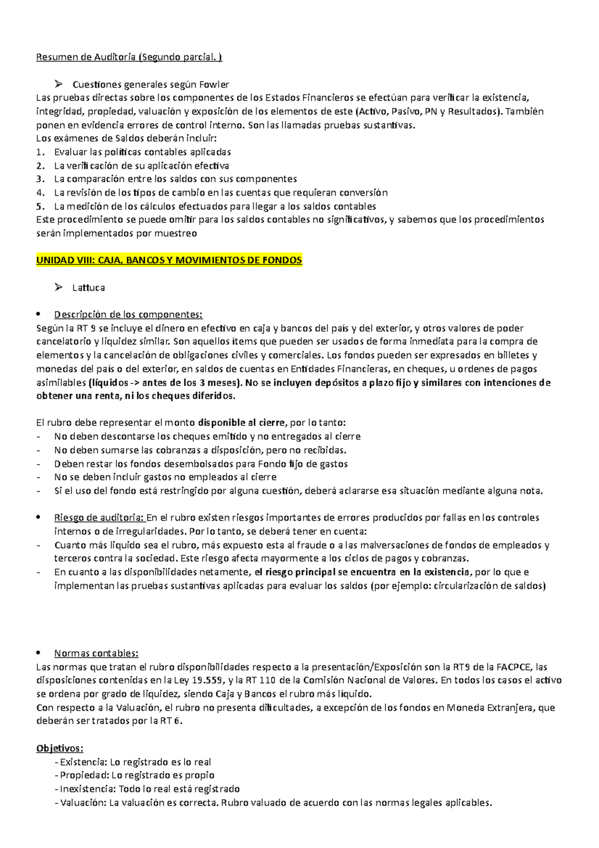 Auditoria Teoría segundo parcial - Resumen de Auditoria (Segundo ...