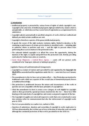 Lecture 3- Introduction to Copyright of 2021 notes - Introduction to ...