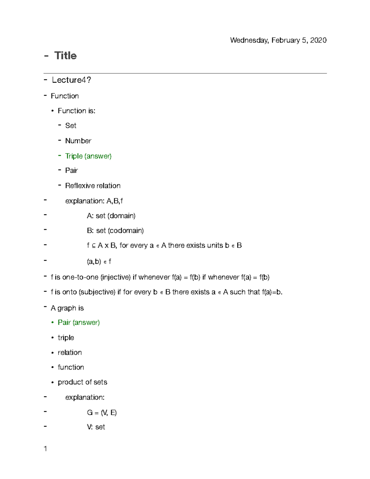 MTH 4140 Lecture 4 - Notes, review stats - Title - Lecture4? Function ...