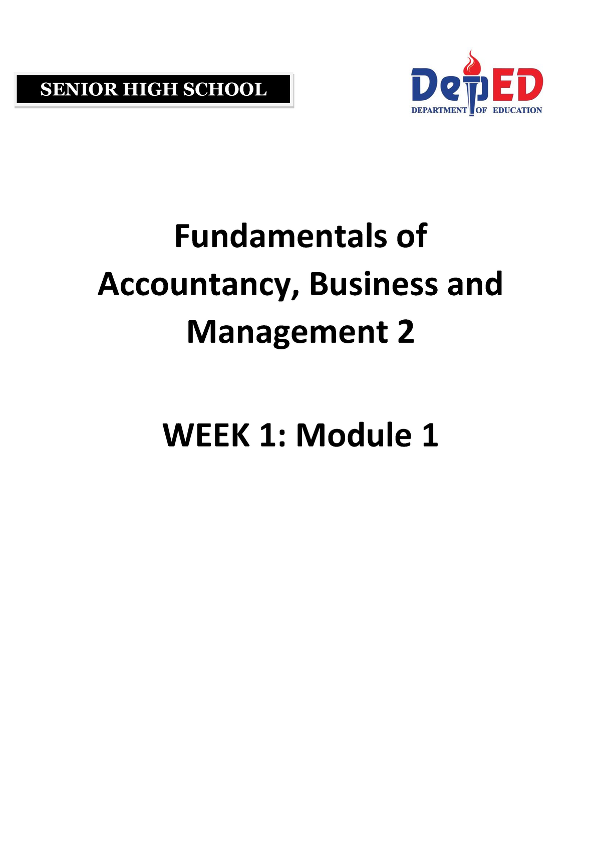 FUNDAMENTALS OF ACCOUNTANCY BUSINESS AND MANAGEMENT 2 - SHS ...