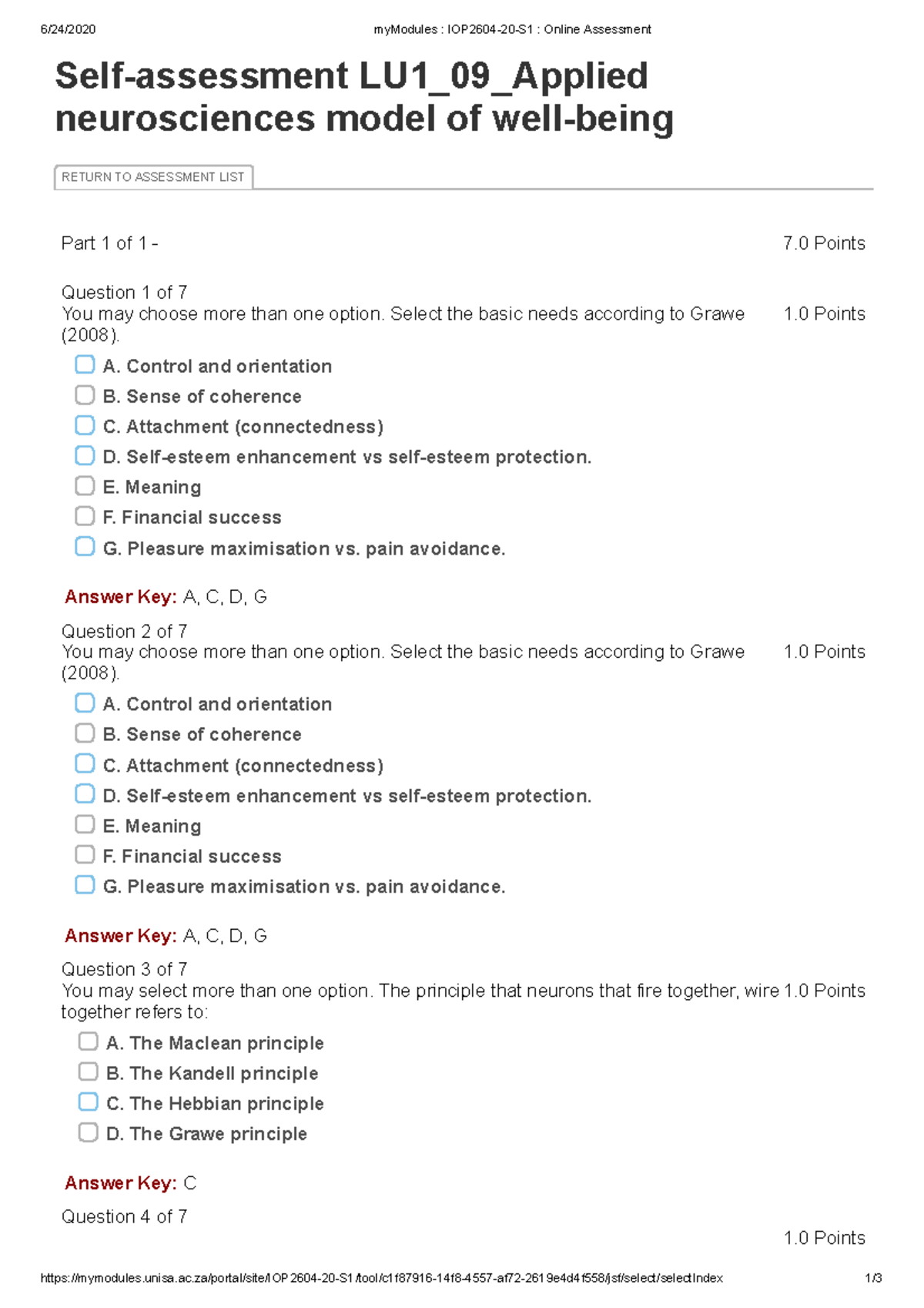 My Modules IOP2604-20-S1 Online Assessment Learning Unit 1 Applied ...
