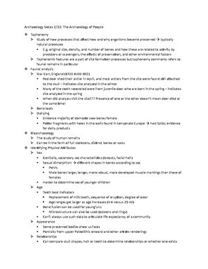 ANTH1003 - Archaeology Exam 1 - Archaeology - Trying to study the past ...
