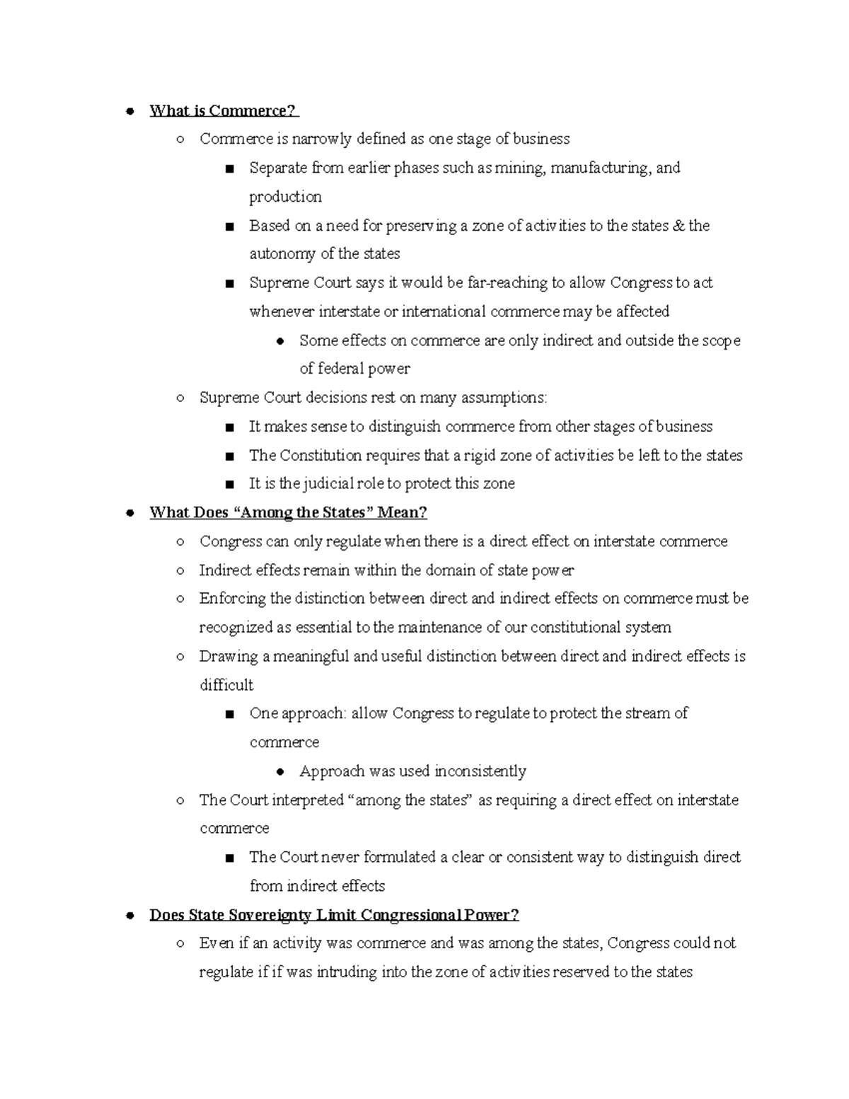 Con Law 2021- Before Class Notes (11) - What is Commerce? Commerce is ...