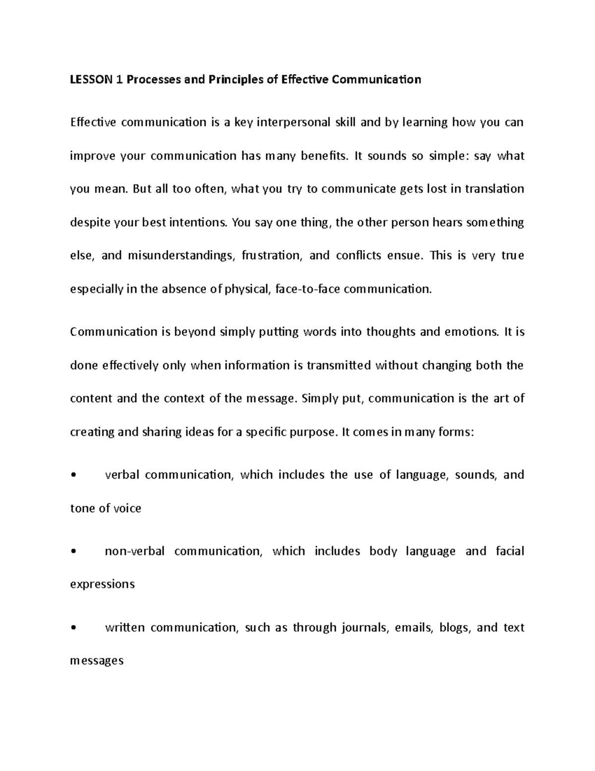 Ethics 1 Processes And Principles Of Effective Communication LESSON