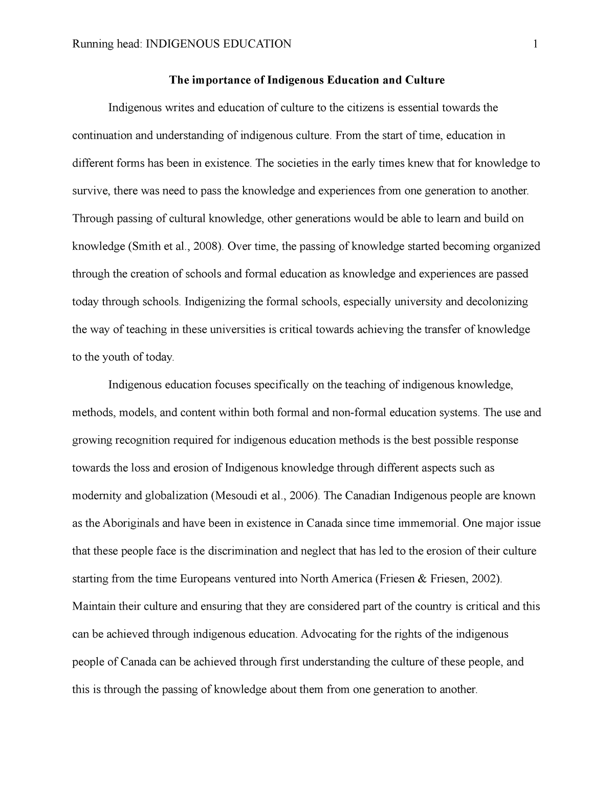 personal teaching statement on indigenous education