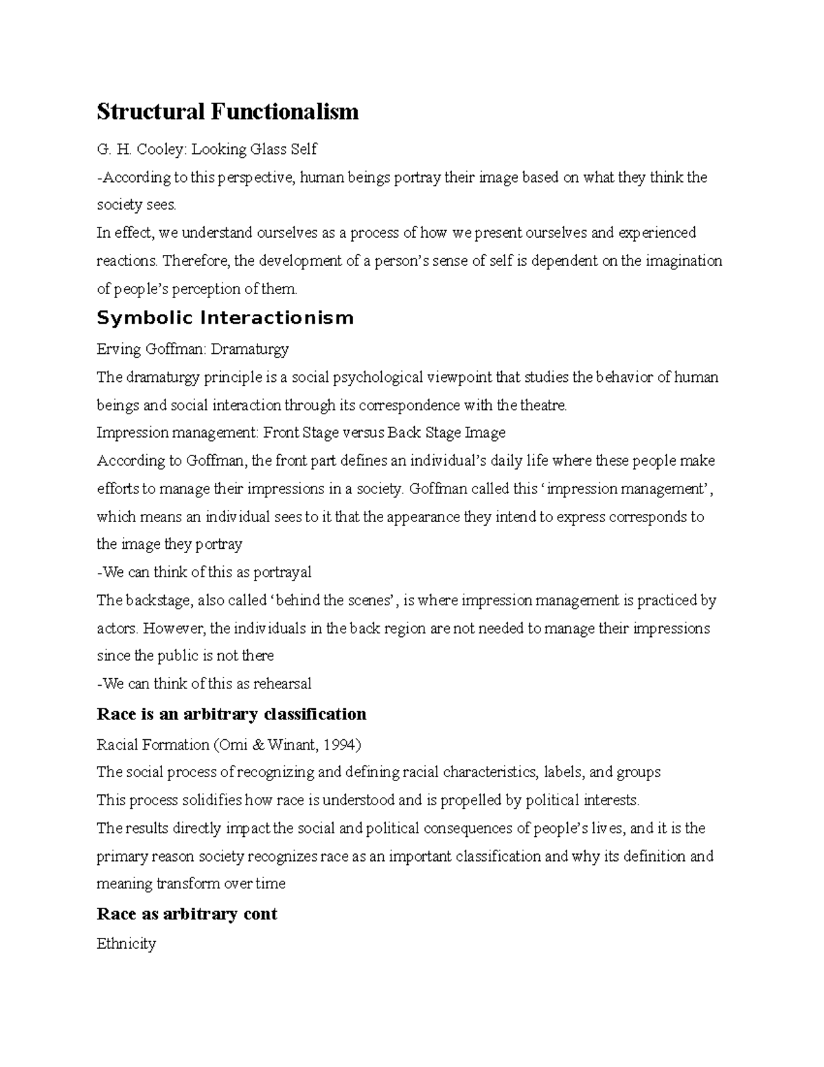 Social Diversity 2 - Lecture Notes - Structural Functionalism G. H ...