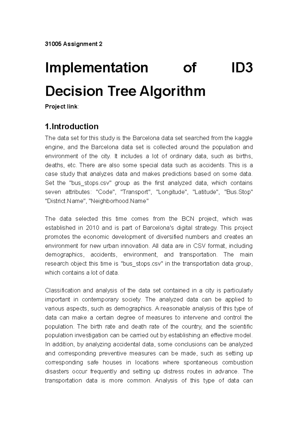 Assignment 2 - 31005 A2 d - 31005 Assignment 2 Implementation of ID ...