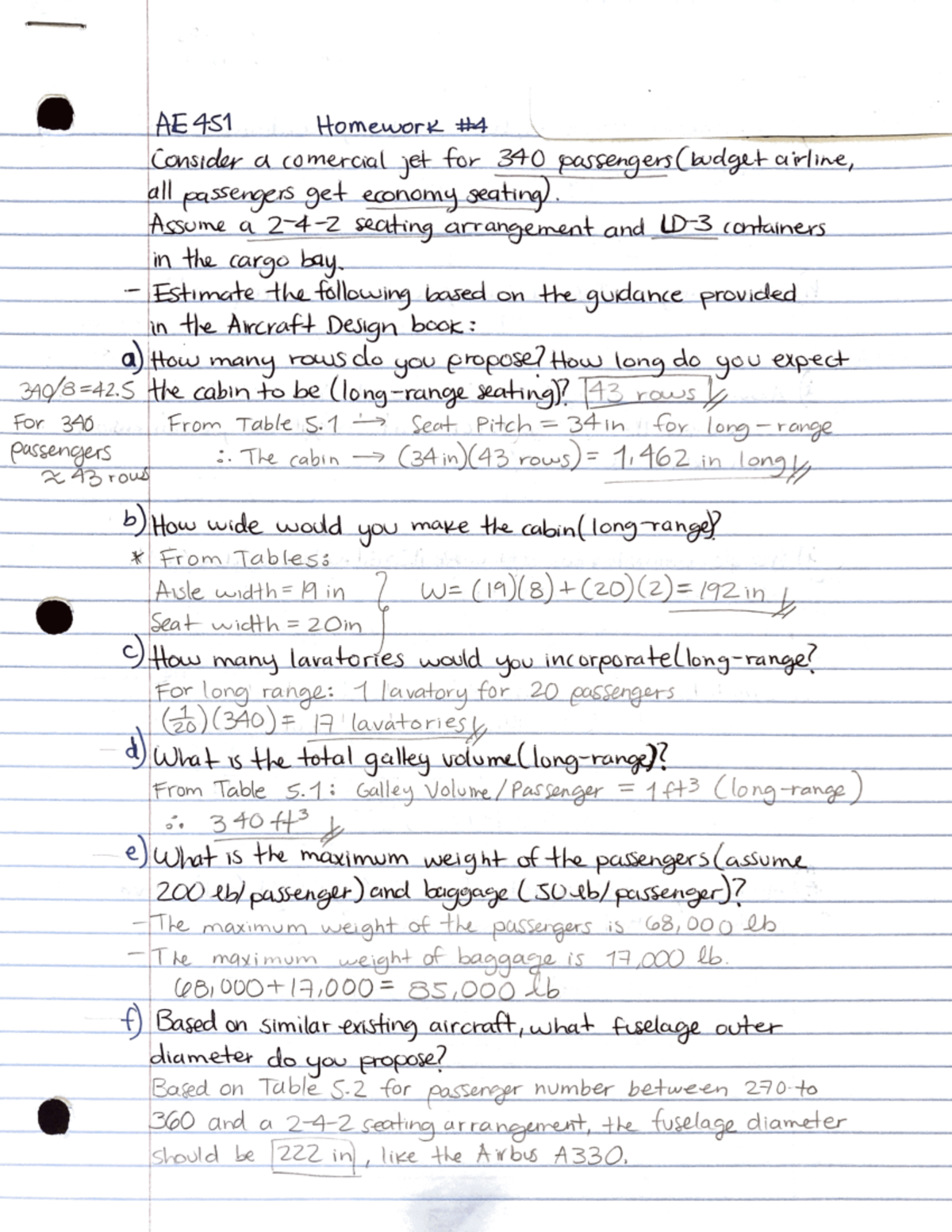 AE451 HW4 - Homework problems for aircraft design that help to study ...