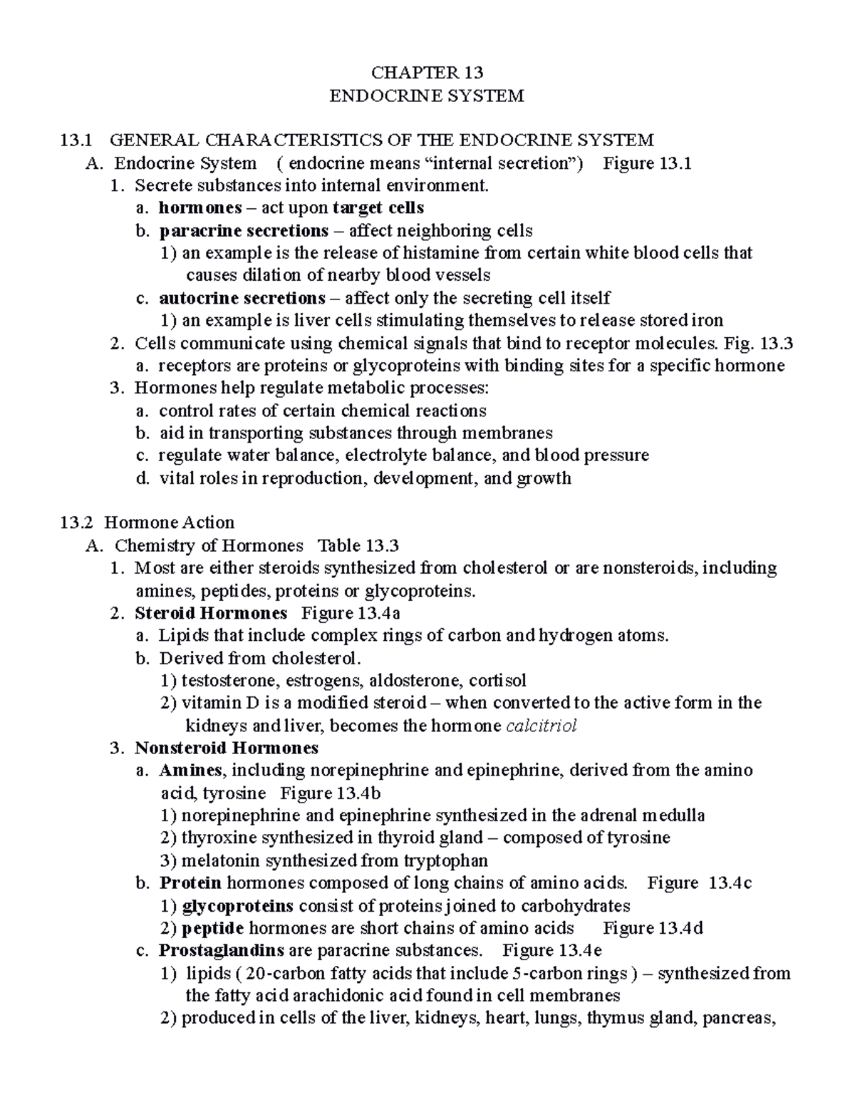 Chapter 13 Exam 1 Chapter 13 Endocrine System 13 General