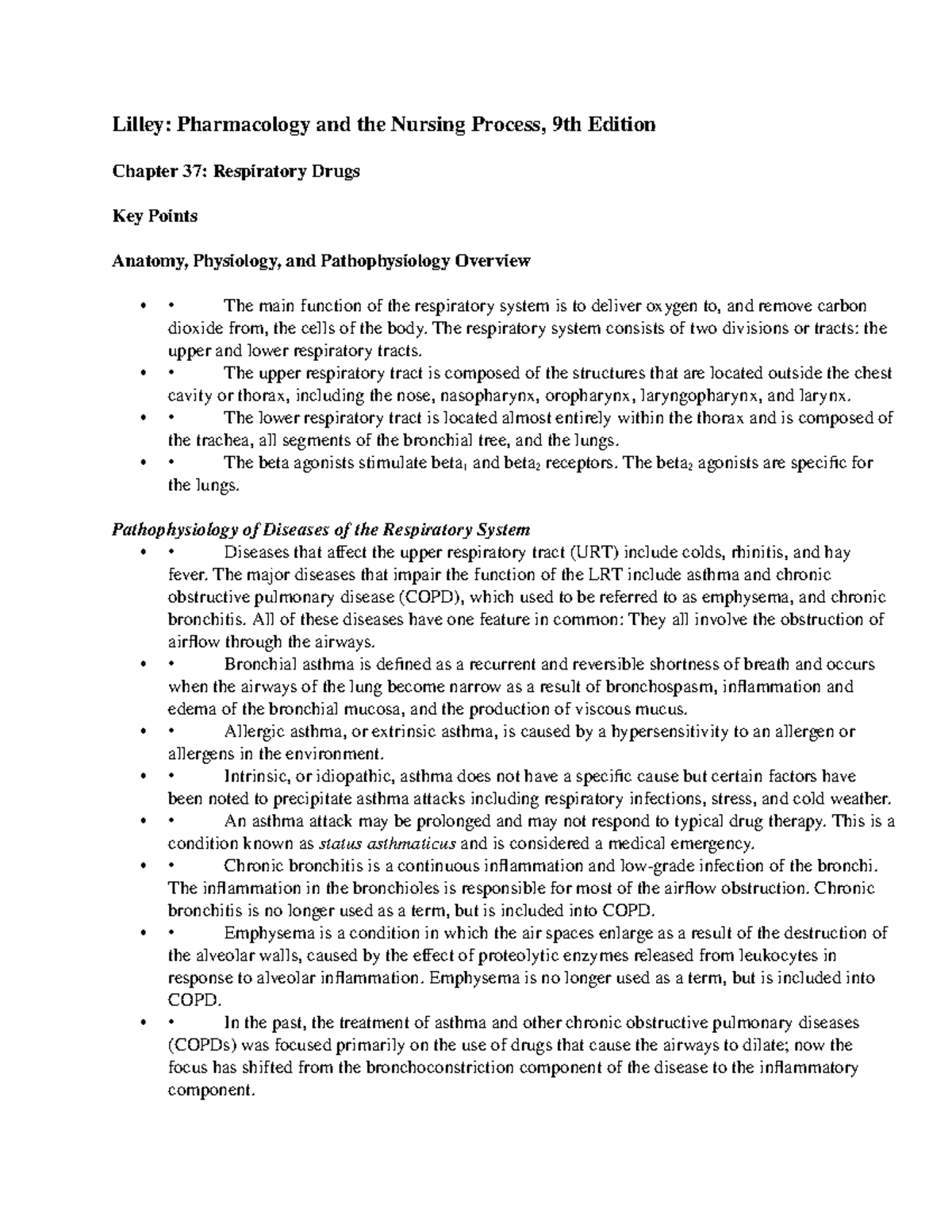 Chapter 37 - Lilley: Pharmacology and the Nursing Process, 9th Edition ...