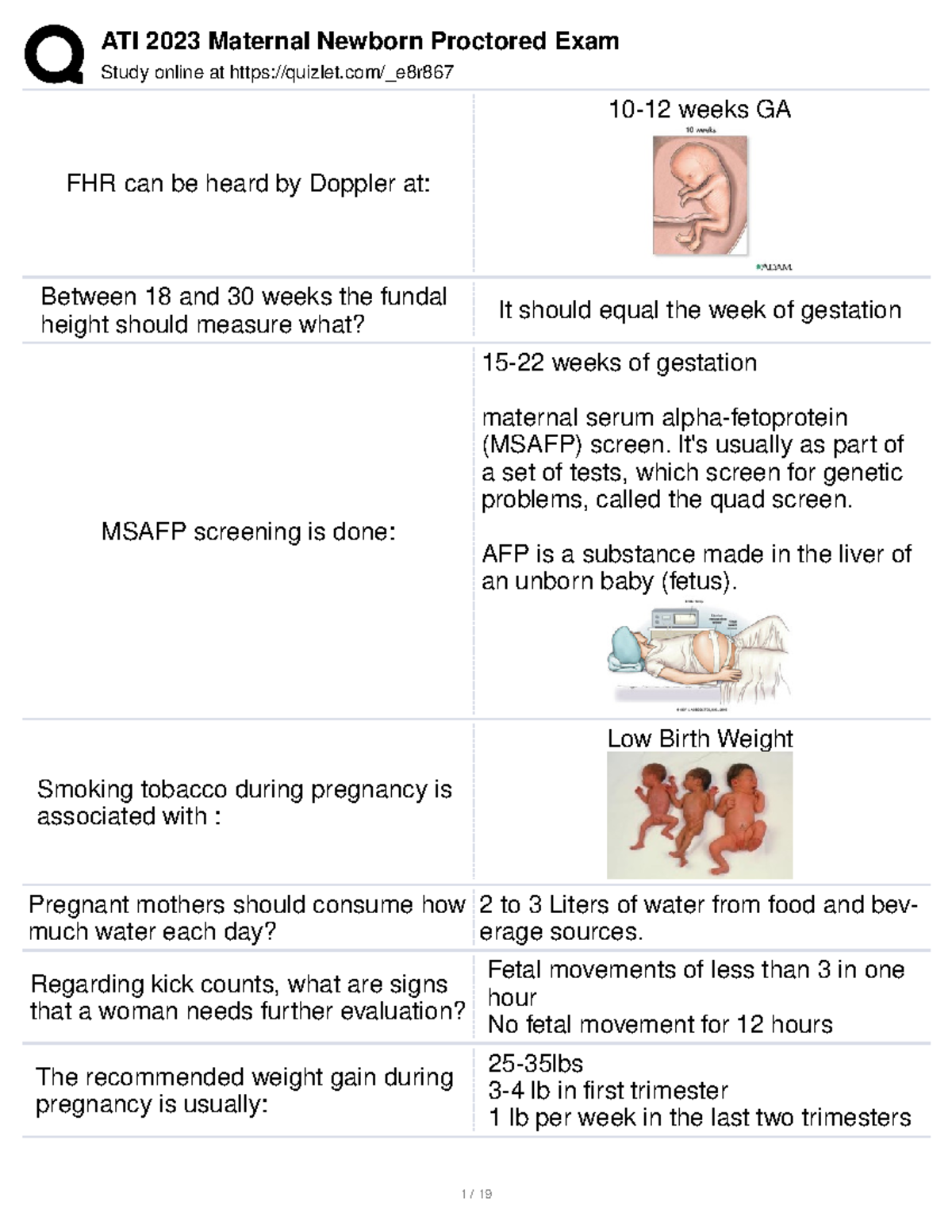 Ati maternal quizlet Study online at quizlet/_e8r FHR can be heard by