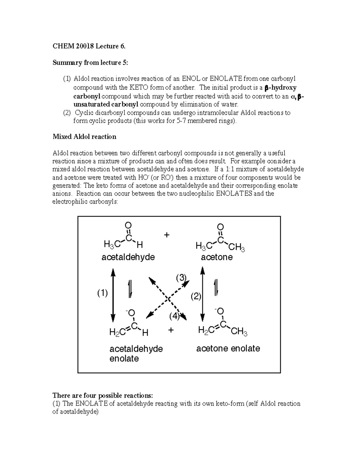 CHEM2001 8 Lecture 6 - CHEM 20018 Lecture 6. Summary from lecture 5: (1 ...