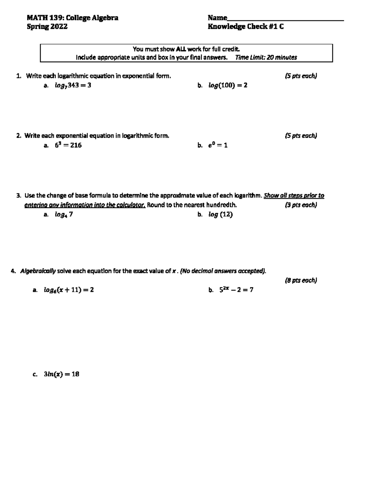 Knowledge check 1- marlene k - MATH 131 - VCU - Studocu