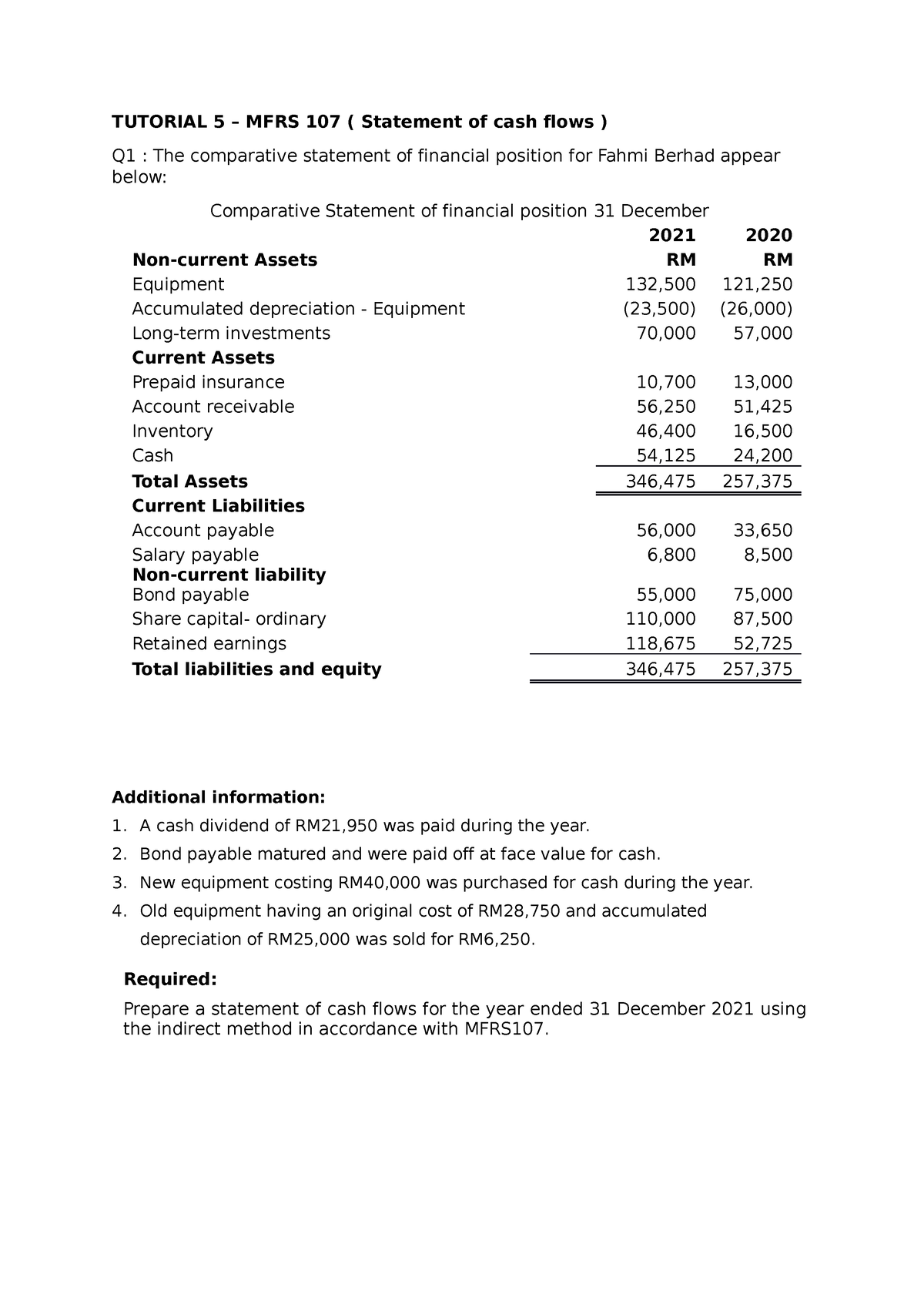 Bac Tutorial Mfrs Tutorial Mfrs Statement Of Cash