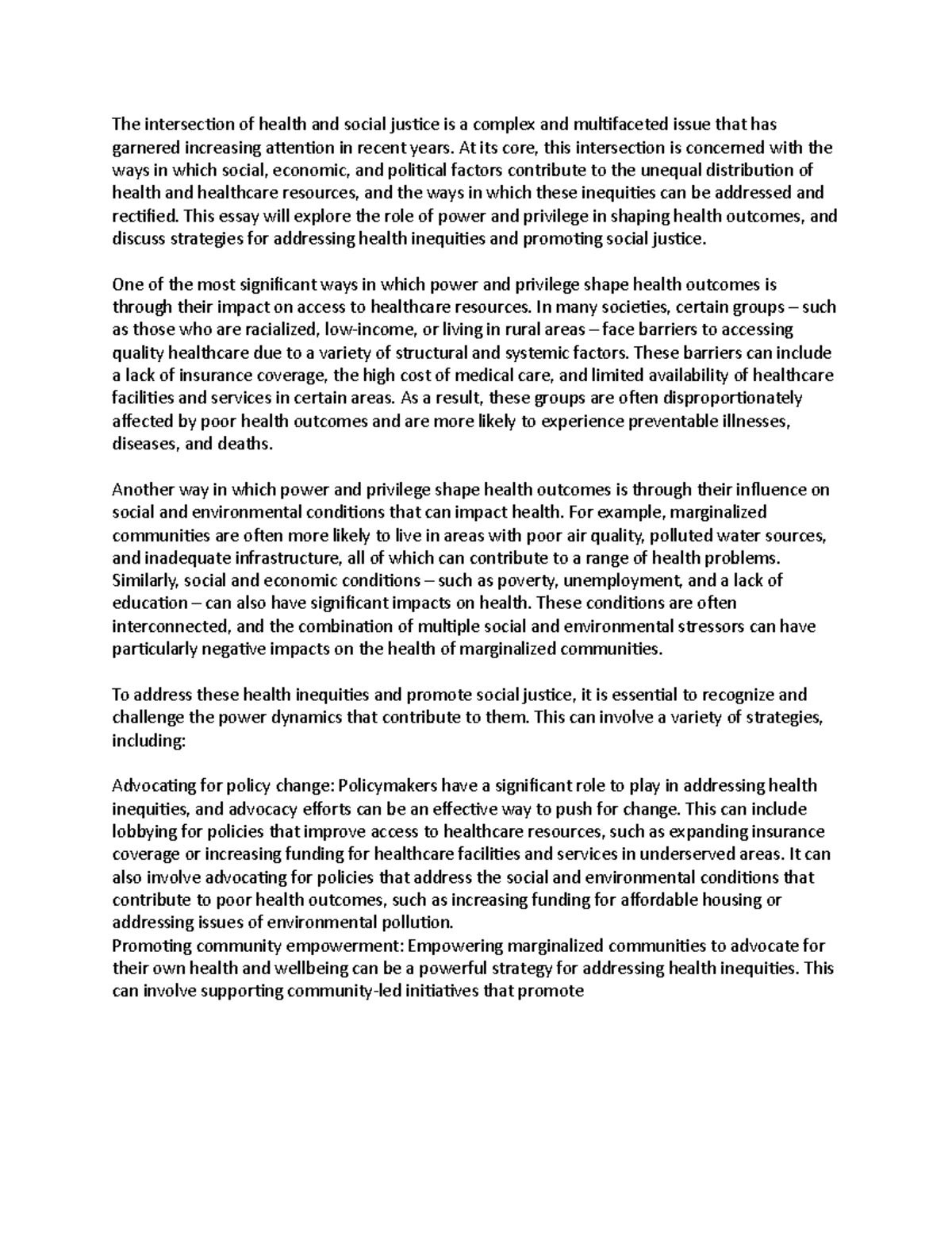 Healthcare in the world - The intersection of health and social justice ...