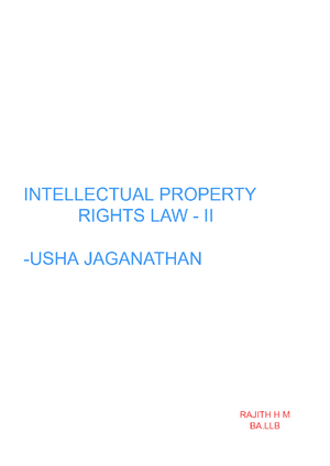 Intellectual Property Rights FULL Notes - INTELLECTUAL PROPERTY RIGHTS ...
