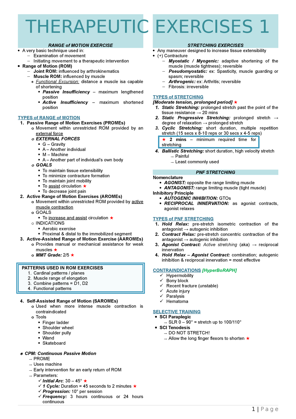 Thera EX - PT NOTES - RANGE Of MOTION EXERCISE A Very Basic Technique ...