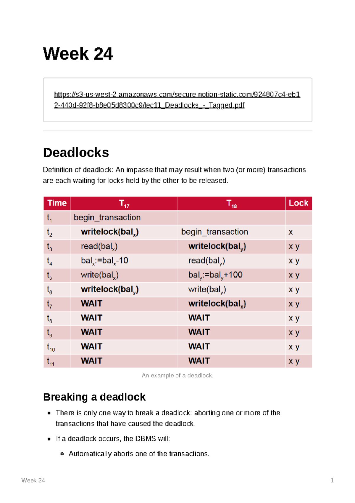 Week 24 - Deadlocks - Week 24 S3-us-west-2.amazonaws/secure.notion ...